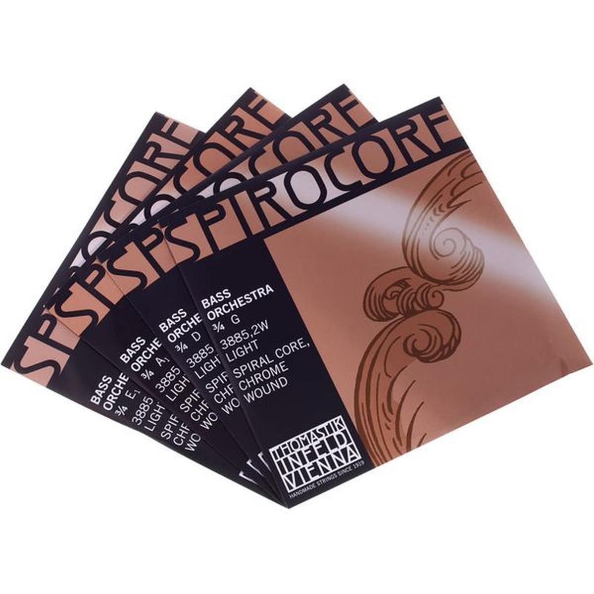Thomastik 38850w spirocore set di corde per contrabbasso 3/4 light