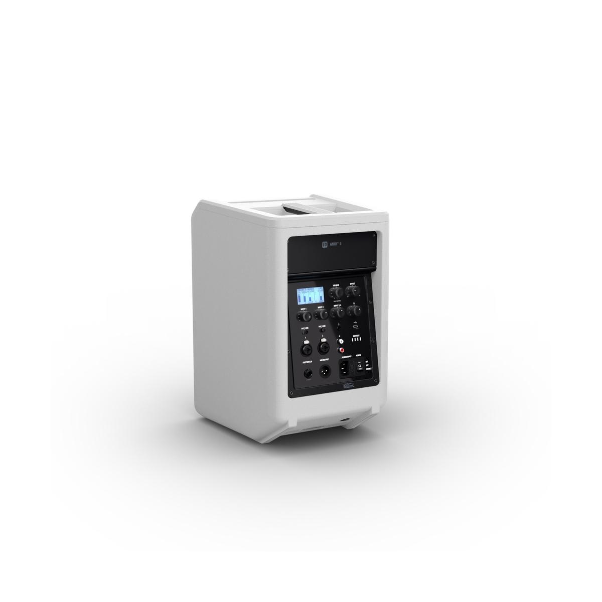 LD SYSTEMS ANNY 8 W - Altoparlante PA Bluetooth portatile a batteria con mixer, colore Pure White
