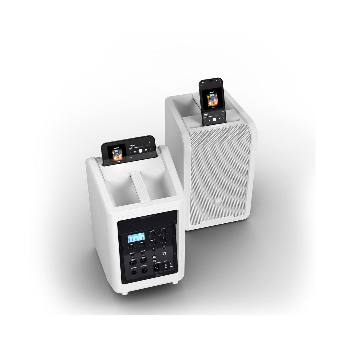 LD SYSTEMS ANNY 8 W - Altoparlante PA Bluetooth portatile a batteria con mixer, colore Pure White