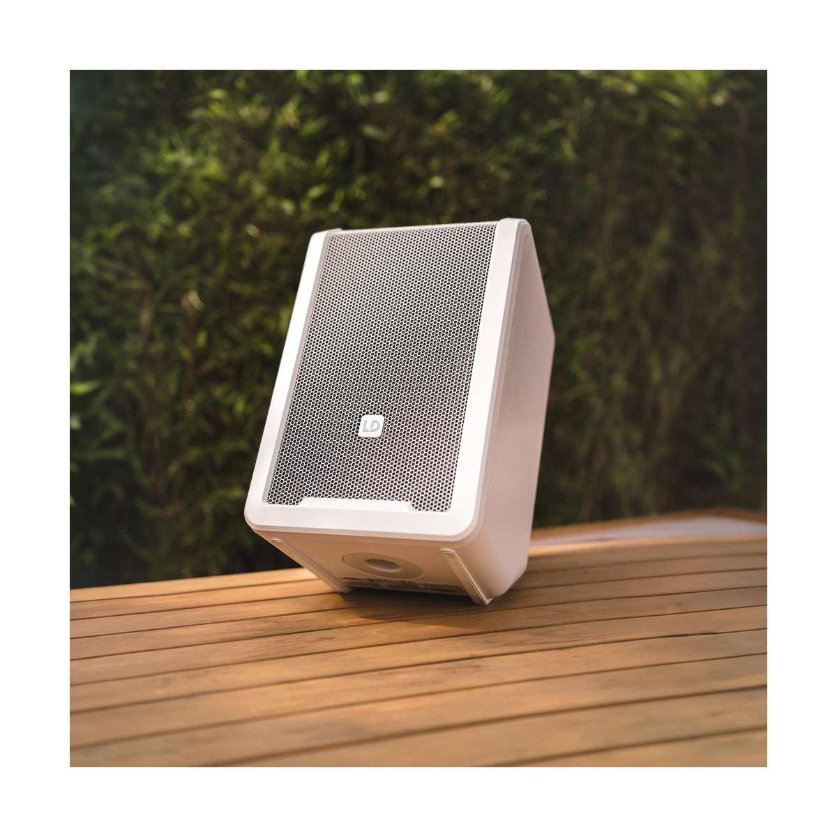 LD SYSTEMS ANNY 8 W - Altoparlante PA Bluetooth portatile a batteria con mixer, colore Pure White