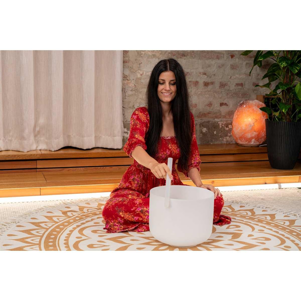 SONIC ENERGY CSBM12A3 Campana di cristallo da 12", nota A3, 440 Hz, chakra della fronte