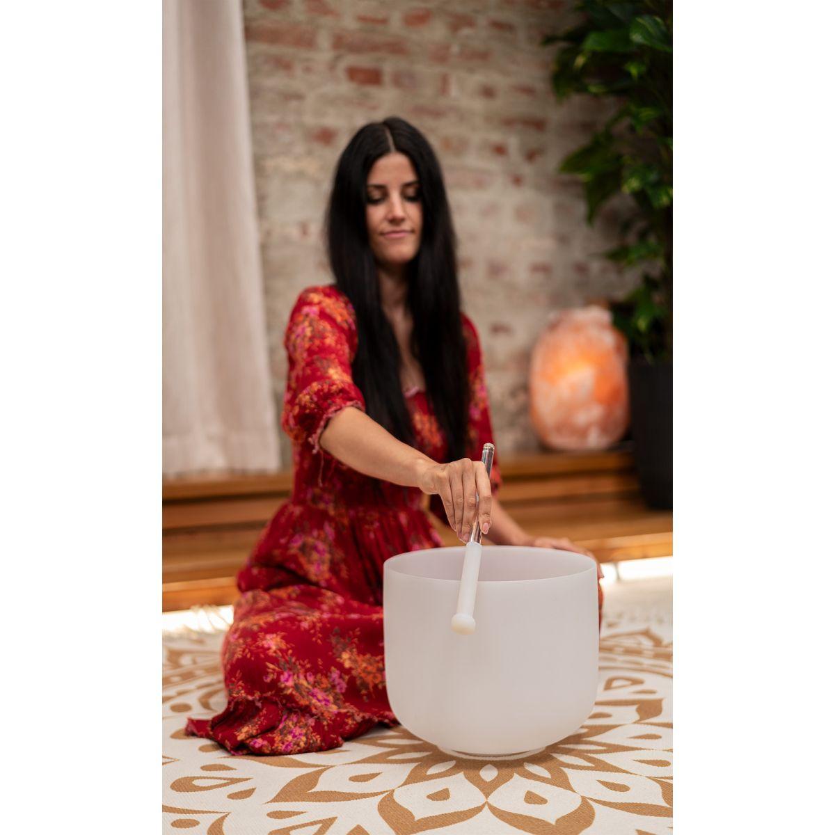 SONIC ENERGY CSBRHLT Asta di silicone di cristallo semi-rivestita, grande, punta in silicone