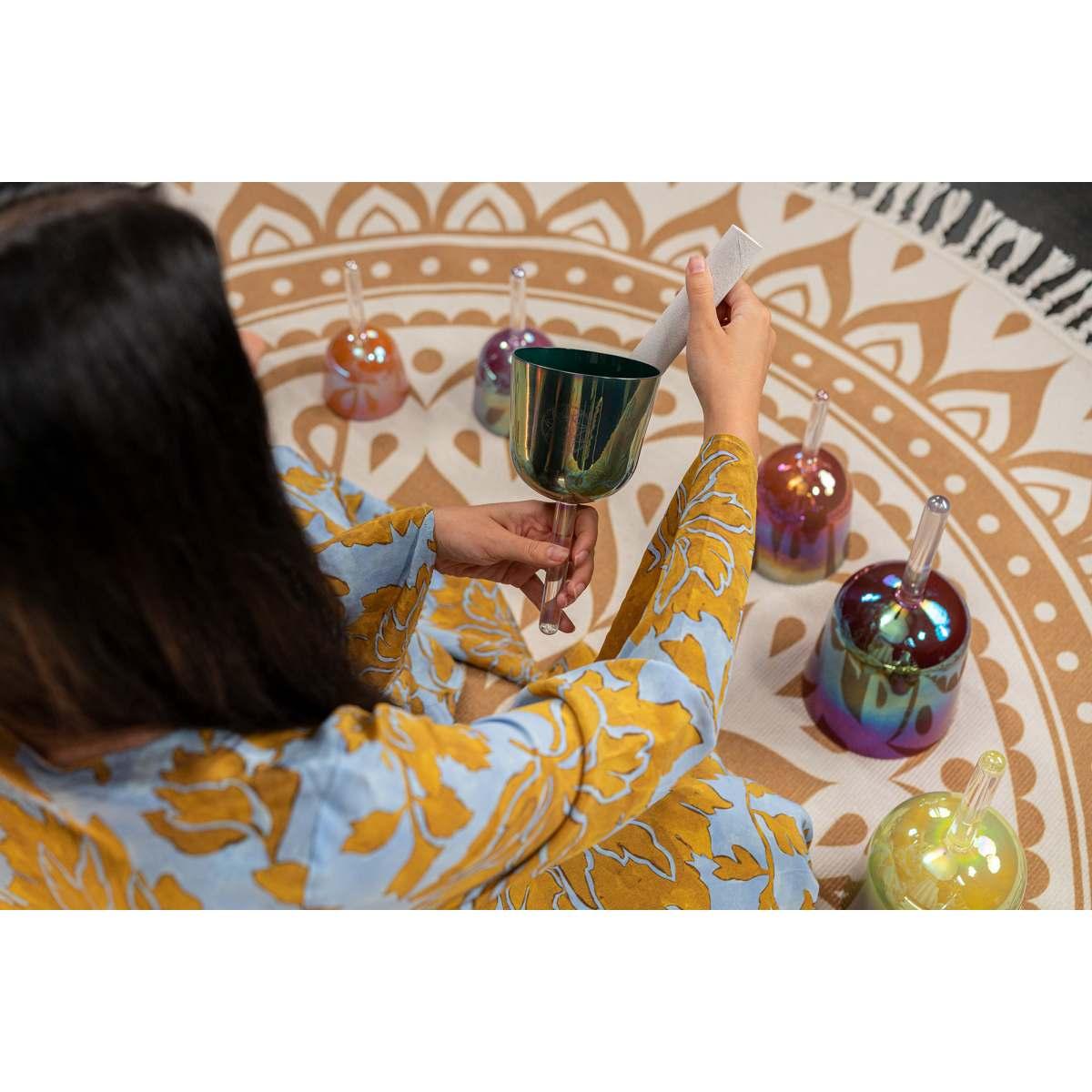 SONIC ENERGY ESOLCSBSET Set di campane tibetane in cristallo Essence Solfeggio da 6 pezzi