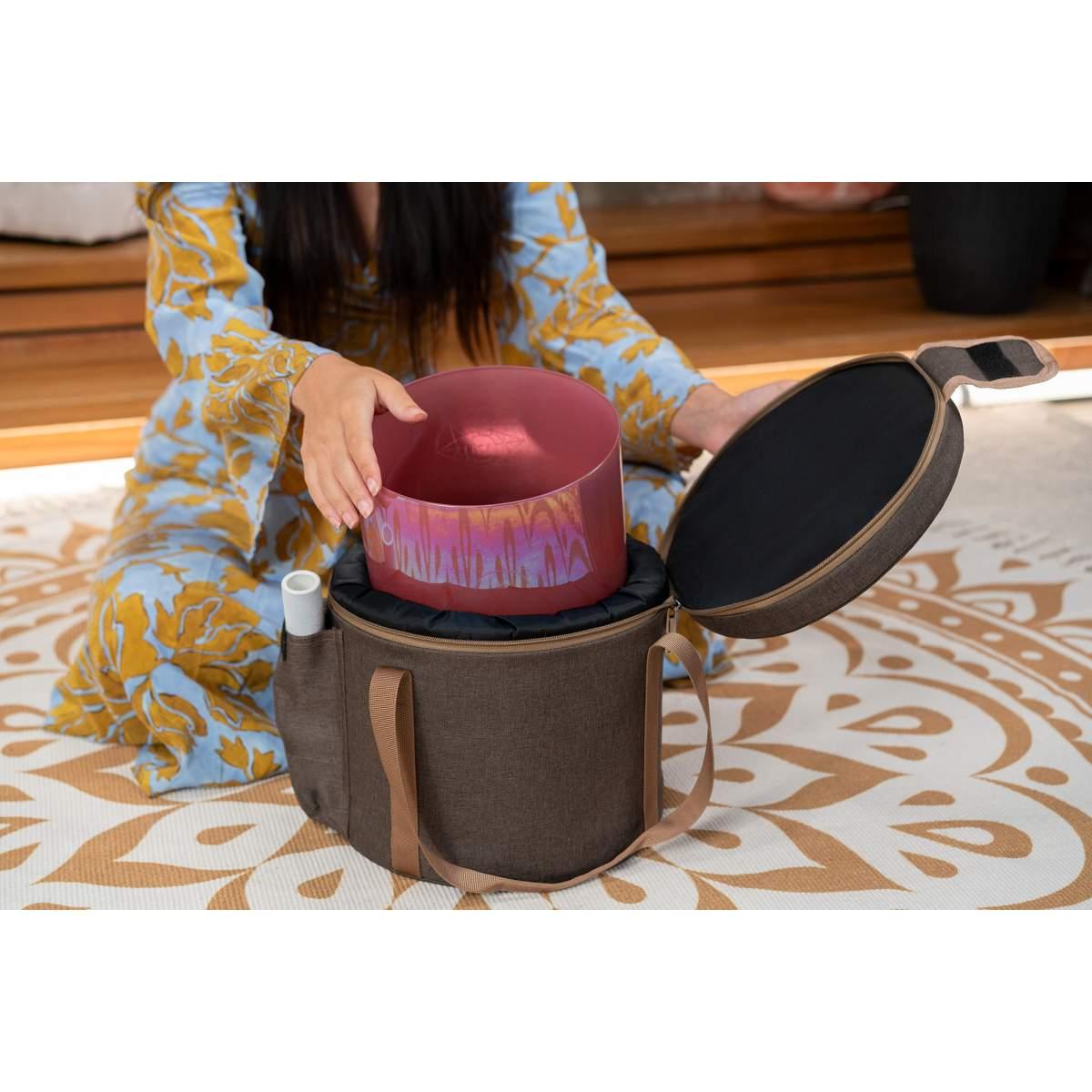 SONIC ENERGY ESOLCSB174 Campana tibetana in cristallo Essence Solfeggio da 8" 174 Hz, Brandy Rose