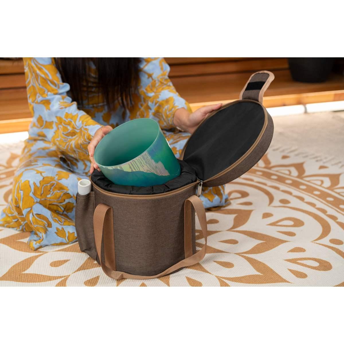 SONIC ENERGY ESOLCSB285 Campana tibetana in cristallo Essence Solfeggio da 6,75" 285 Hz, verde turchese