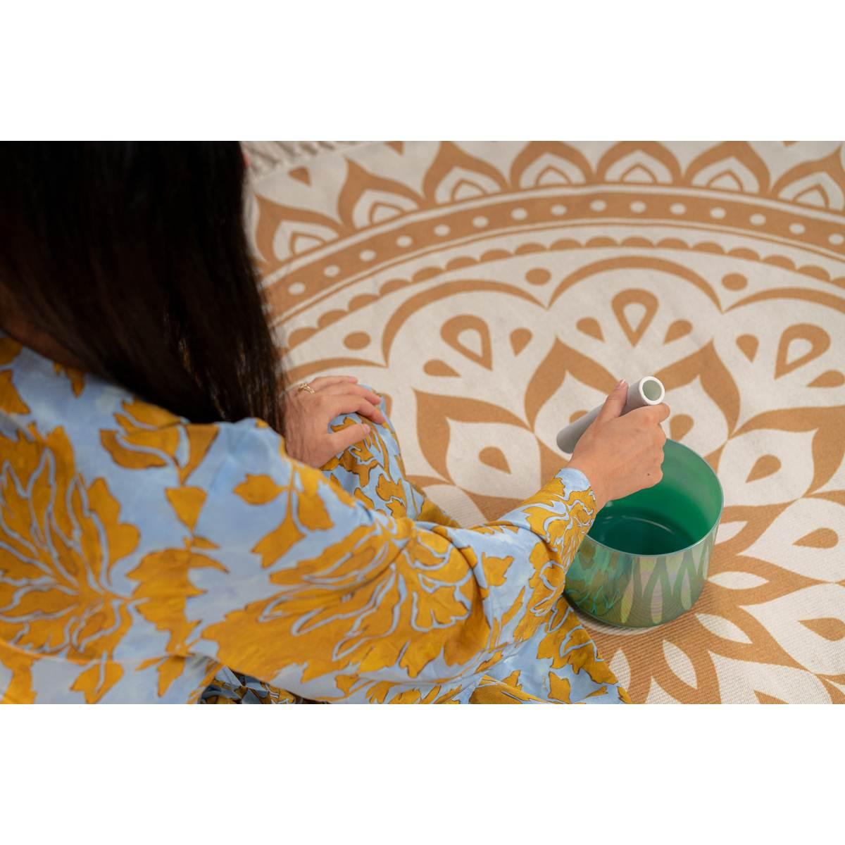 SONIC ENERGY ESOLCSB285 Campana tibetana in cristallo Essence Solfeggio da 6,75" 285 Hz, verde turchese