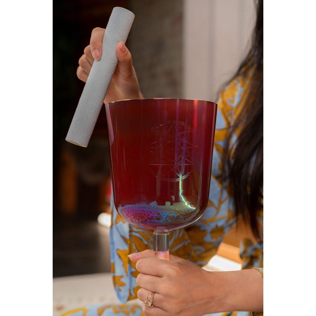 SONIC ENERGY ESOLCSB417 Campana tibetana in cristallo Essence Solfeggio da 5,75" Re 417 Hz, marrone rame