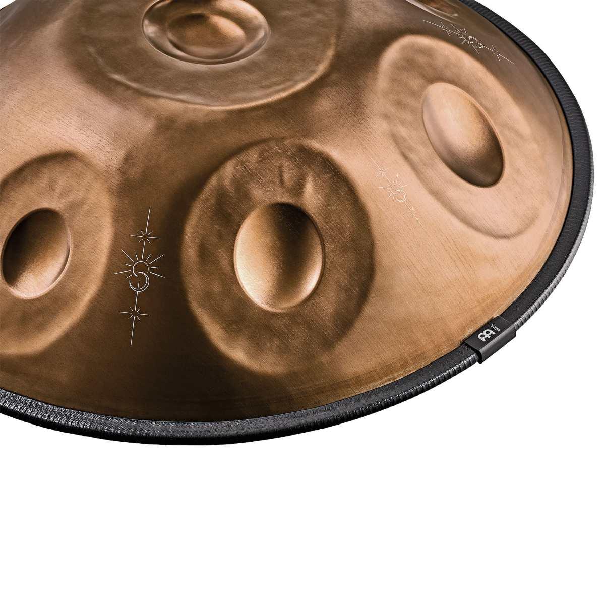 SONIC ENERGY HPSTL93CU Handpan sensoriale acciaio inossidabile Bb2 Amara 9 note 432 Hz rame vintage design inciso