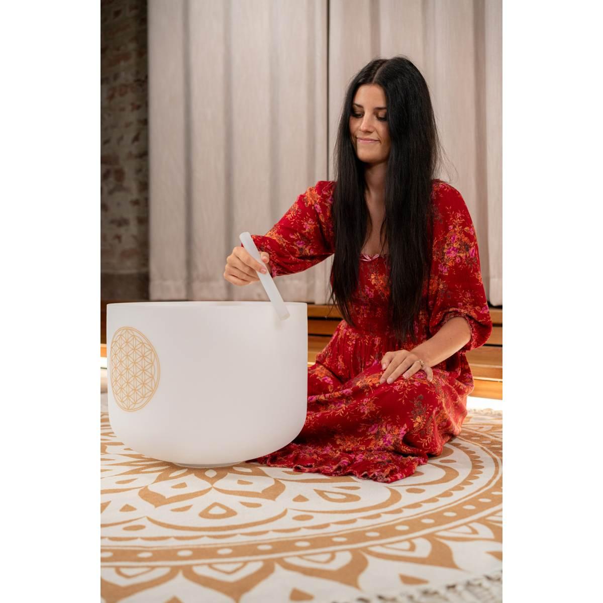 SONIC ENERGY PCSB16FOL Campana di cristallo tibetana Fiore della vita da 16" 128 Hz / C3