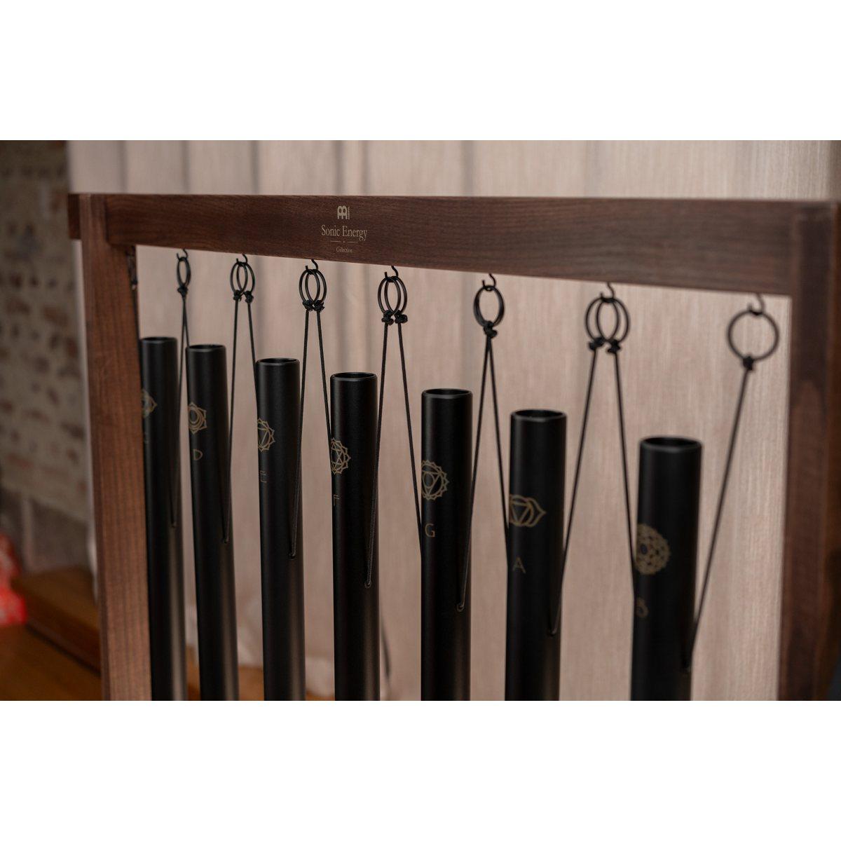 SONIC ENERGY SBTSETCHA Set di 7 pezzi di campanelli sonori per bagno chakra 432 Hz nero