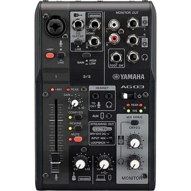 Yamaha ag03 mkii black mixer per live streaming 3 canali con interfaccia audio usb