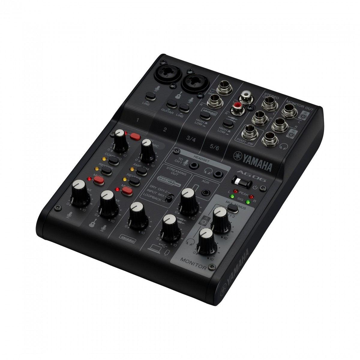 Yamaha ag06 mkii black mixer per live streaming 6 canali con interfaccia audio usb
