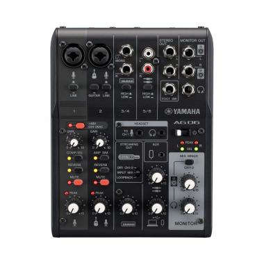 Yamaha ag06 mkii black mixer per live streaming 6 canali con interfaccia audio usb