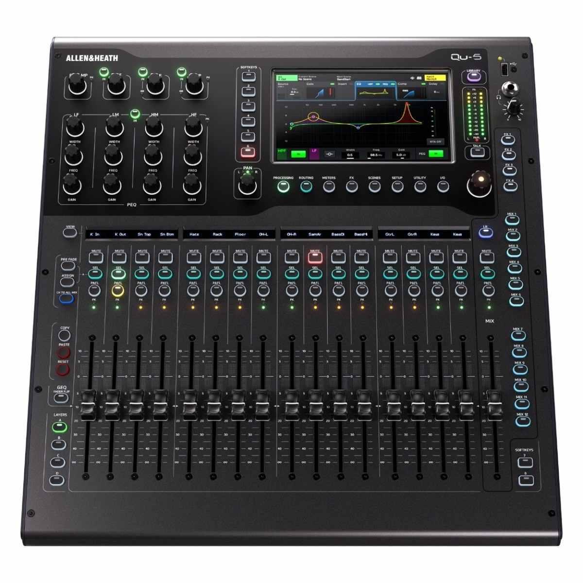 Allen & heath qu-5 mixer digitale 16 in 12 out 17 fade motorizzati