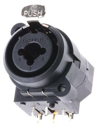 NEUTRIK NCJ6FIH Presa femmina XLR a 3 poli con jack stereo da 1/4" senza contatto di commutazione montaggio PCB orizzontale