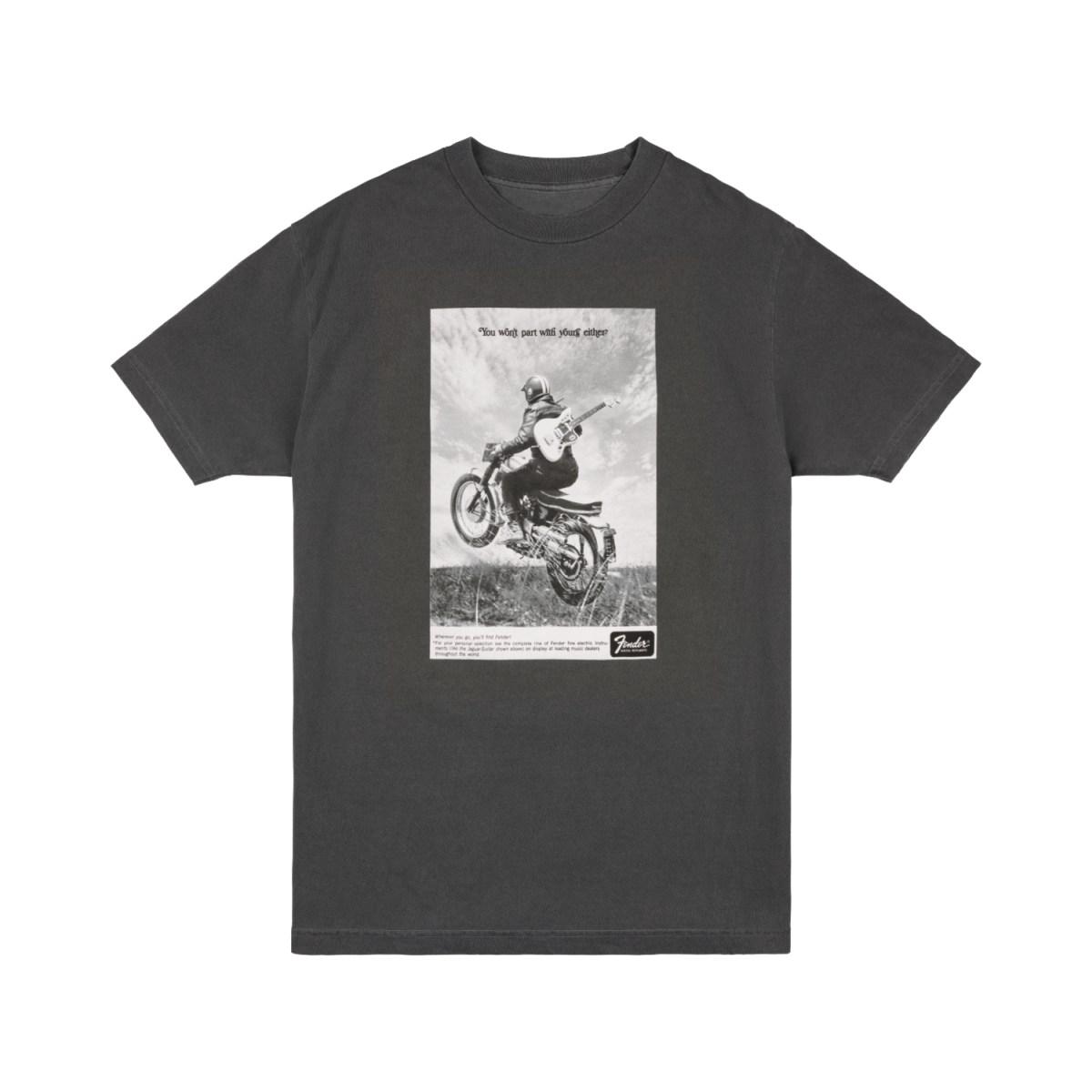 Fender vintage ad biker tee graphite t shirt (m)