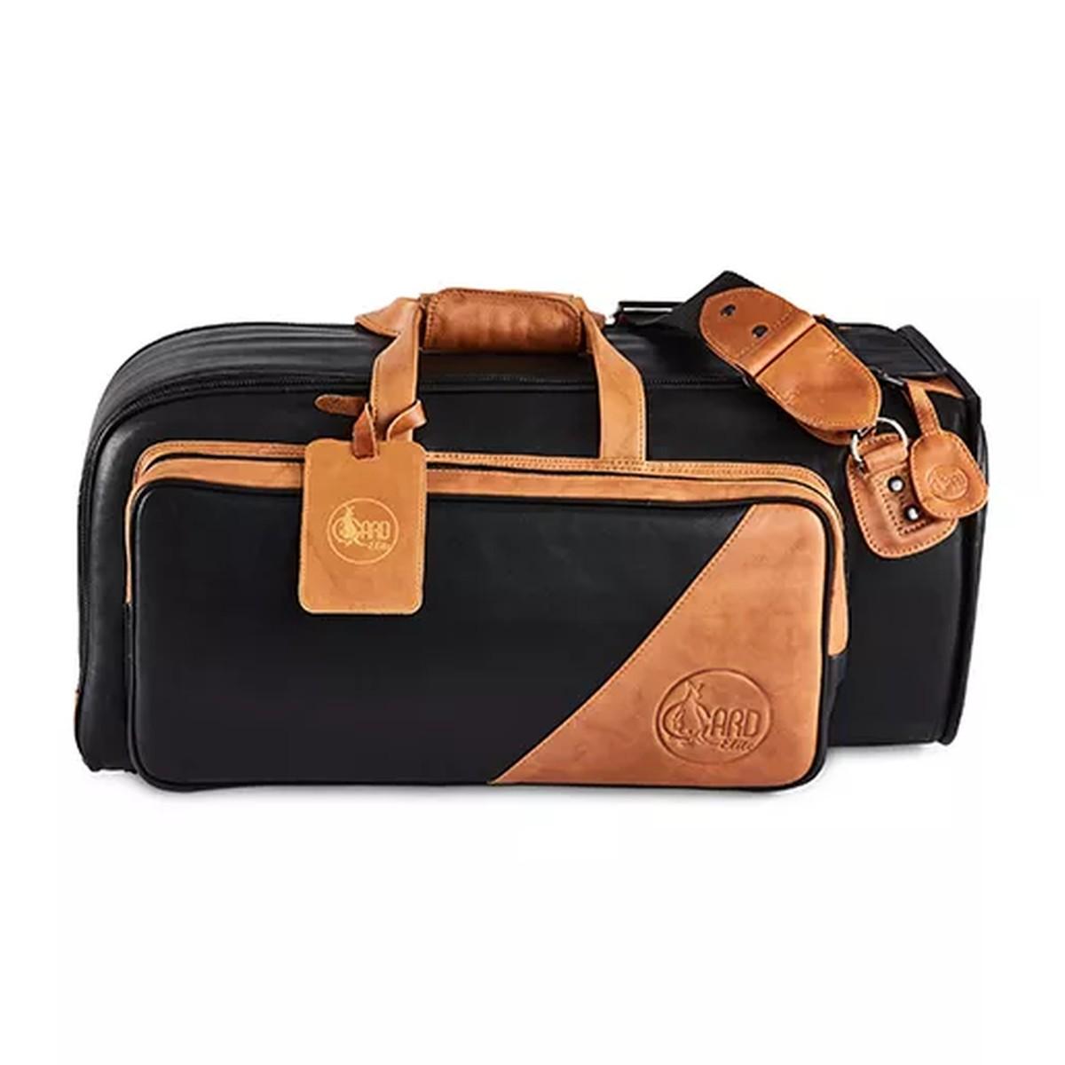 Gard 17 elk elite custodia per tromba e flicorno in pelle nera con inserti marroni
