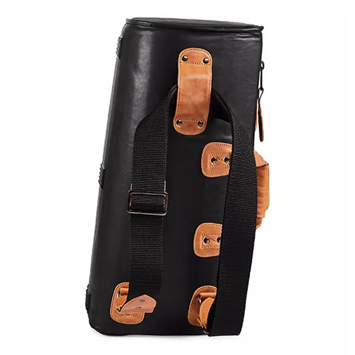 Gard 17 elk elite custodia per tromba e flicorno in pelle nera con inserti marroni