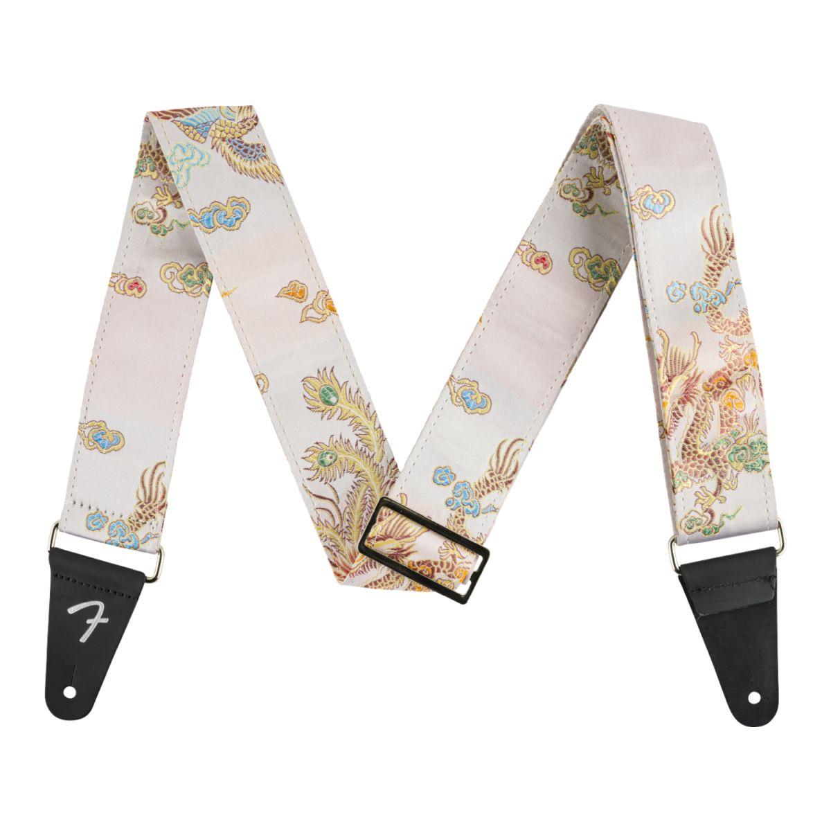 Fender satin dragon strap ivory tracolla per chitarra e basso