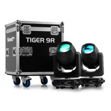 BEAMZ Tiger 9R Testa mobile spot 2pcs con flycase