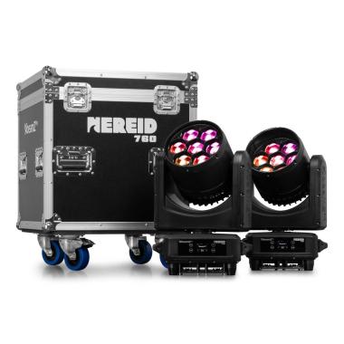 BEAMZ Nereid760 IP65 Testa mobile a LED Wash per esterni con zoom 2 pezzi con flightcase
