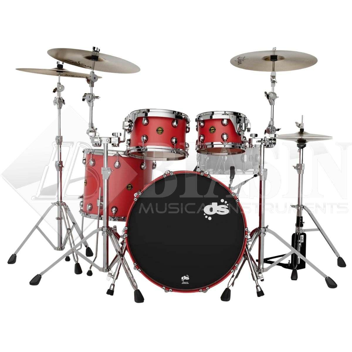 DS DRUM Fury Studio Kit Maple Shell Pack 4 pezzi Fire Red Matte Lacquer 22/10/12/16
