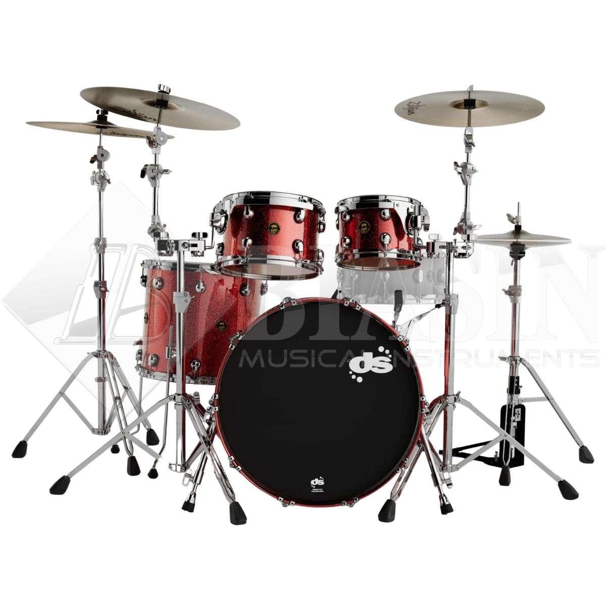 DS DRUM Fury Studio Kit Maple Shell Pack 4 pezzi Red Sparkle Lacquer 22/10/12/16