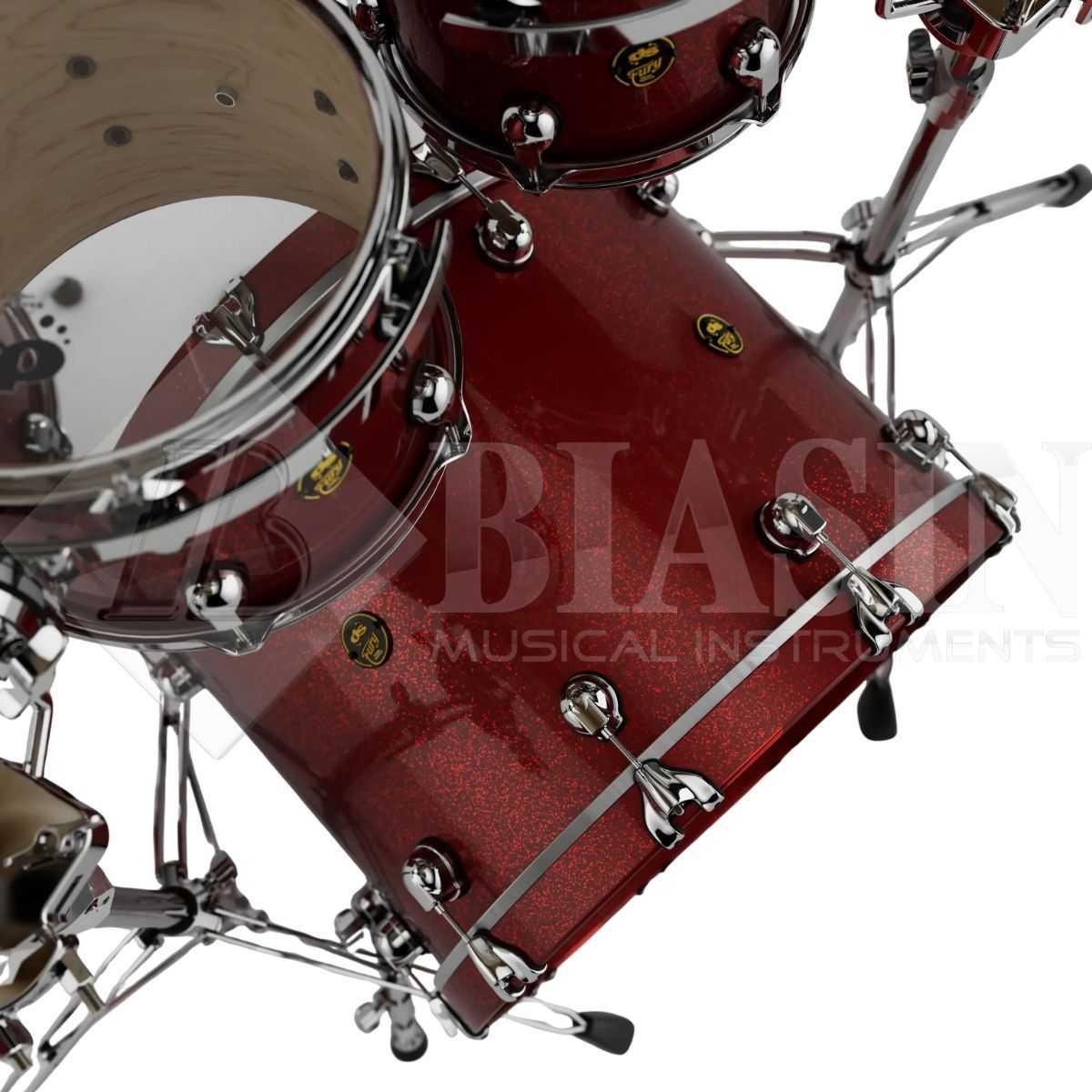 DS DRUM Fury Studio Kit Maple Shell Pack 4 pezzi Red Sparkle Lacquer 22/10/12/16