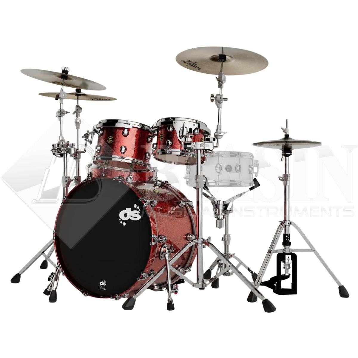 DS DRUM Fury Studio Kit Maple Shell Pack 4 pezzi Red Sparkle Lacquer 22/10/12/16