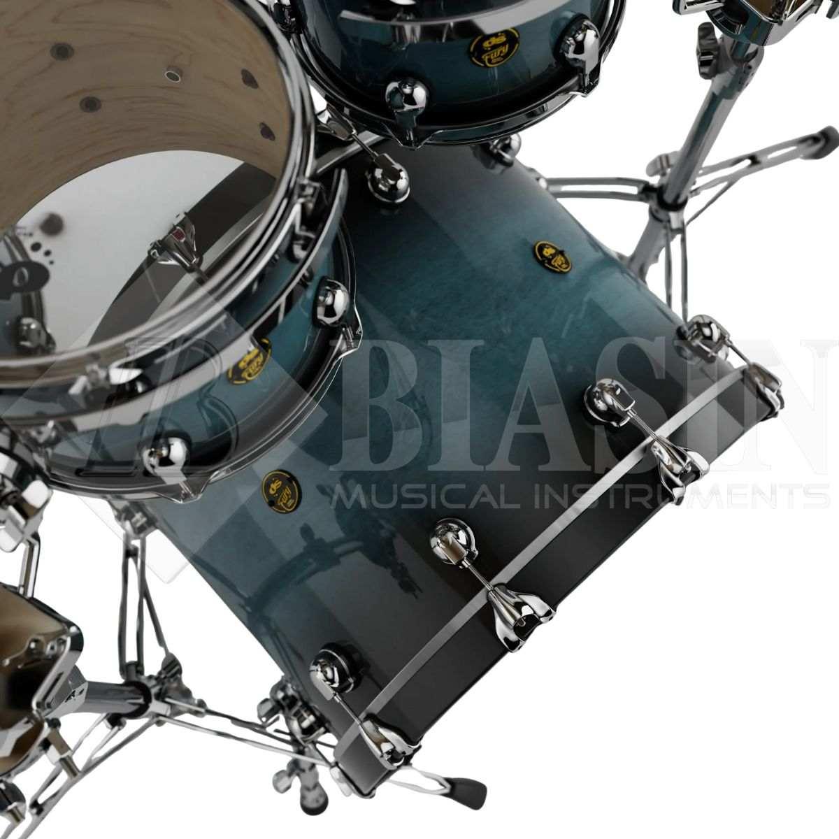 DS DRUM Fury Studio Kit Maple Shell Pack 4 pezzi Petrol Burst Lacquer 22/10/12/16