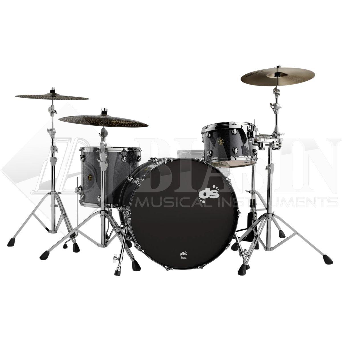 DS DRUM Fury Rock Kit Maple Shell Pack 3 pezzi Anthrax Grey Sparkle Lacquer 24/13/16
