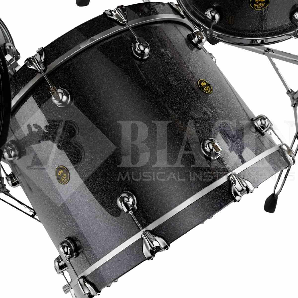 DS DRUM Fury Rock Kit Maple Shell Pack 3 pezzi Anthrax Grey Sparkle Lacquer 24/13/16