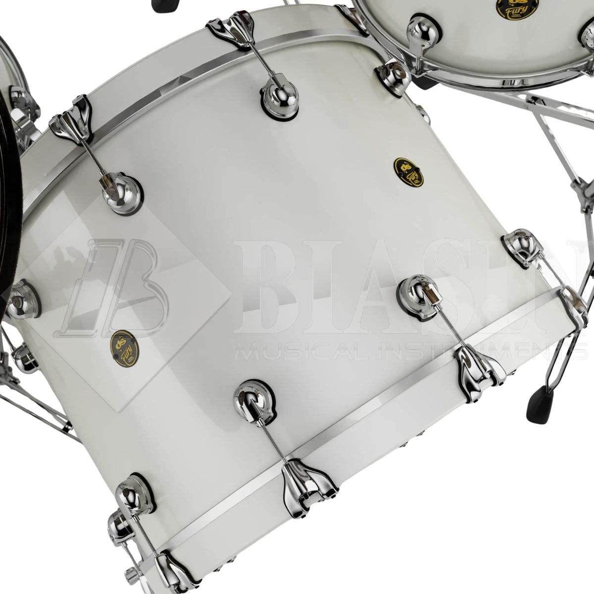 DS DRUM Fury Rock Kit Maple Shell Pack 3 pezzi White Pearl Lacquer 24/13/16