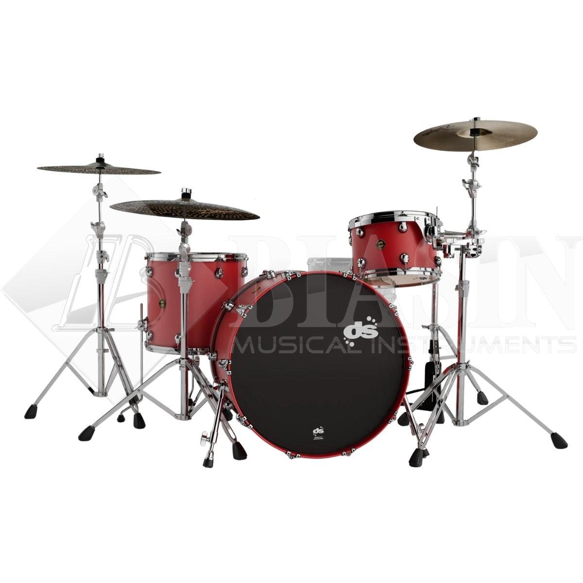 DS DRUM Fury Rock Kit Maple Shell Pack 3 pezzi Fire Red Matte Lacquer 24/13/16