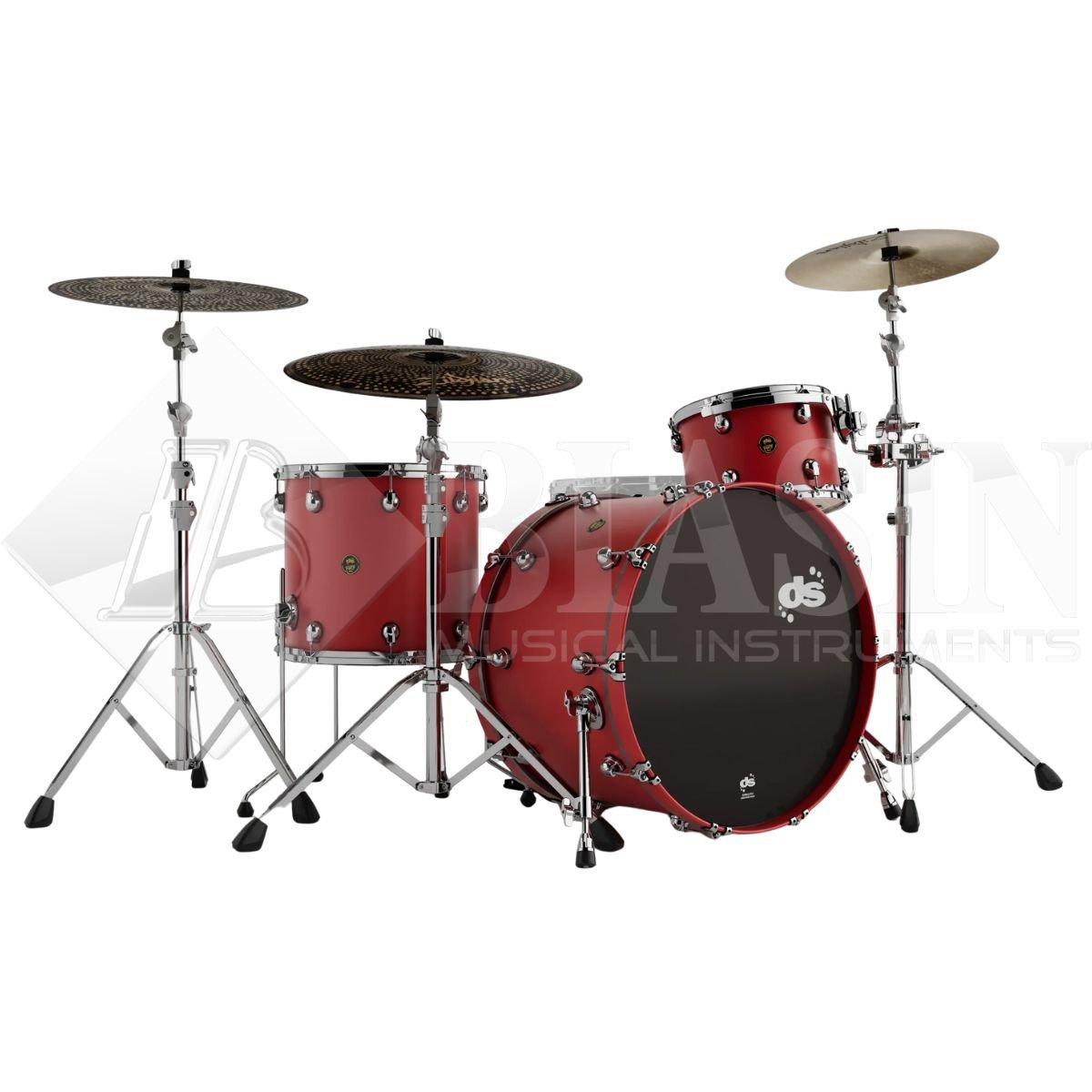 DS DRUM Fury Rock Kit Maple Shell Pack 3 pezzi Fire Red Matte Lacquer 24/13/16