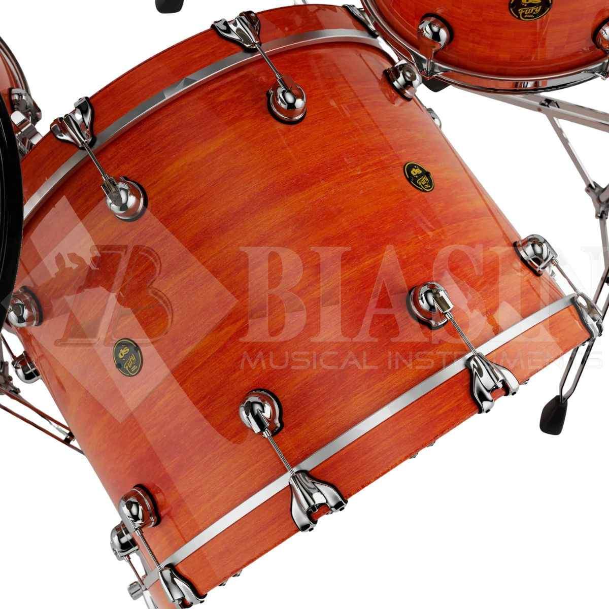DS DRUM Fury Rock Kit Maple Shell Pack 3 pezzi Tangerine Lacquer 24/13/16