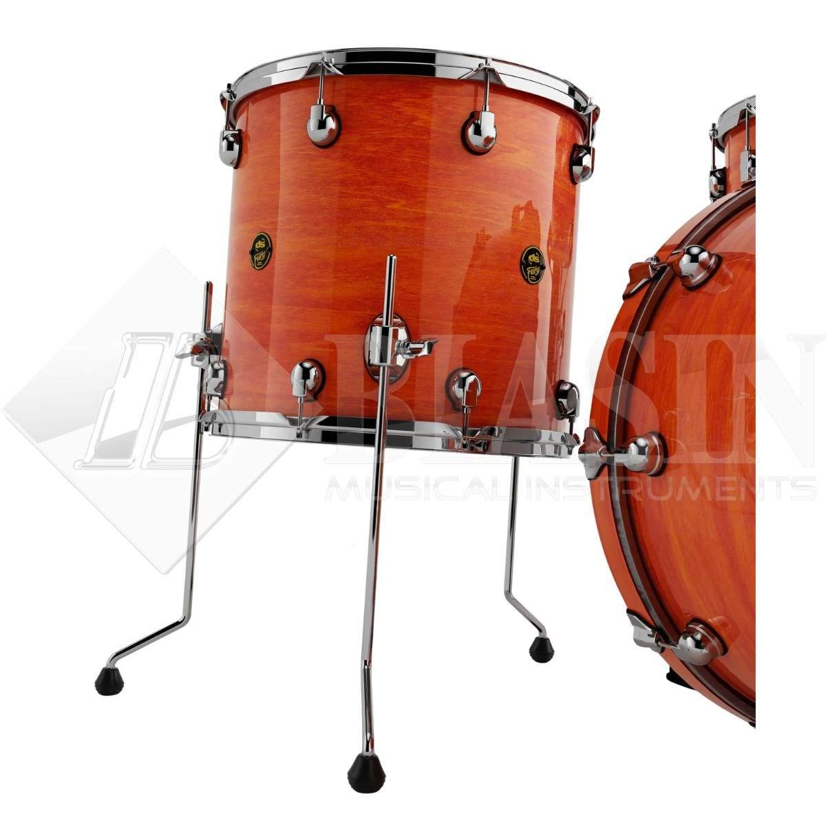 DS DRUM Fury Rock Kit Maple Shell Pack 3 pezzi Tangerine Lacquer 24/13/16