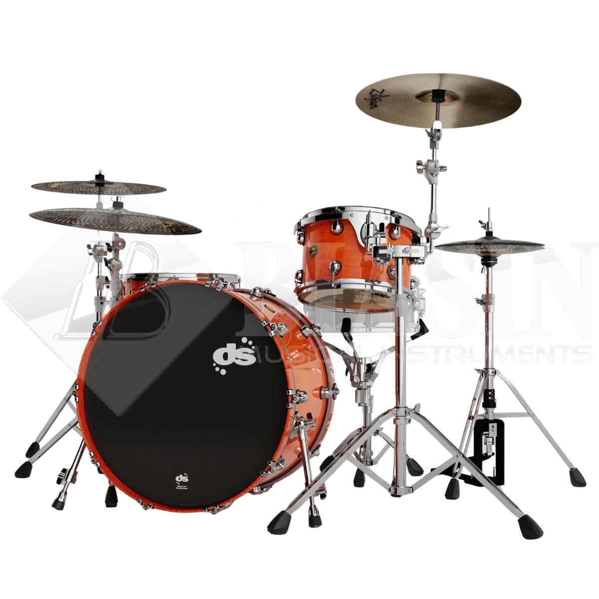 DS DRUM Fury Rock Kit Maple Shell Pack 3 pezzi Tangerine Lacquer 24/13/16