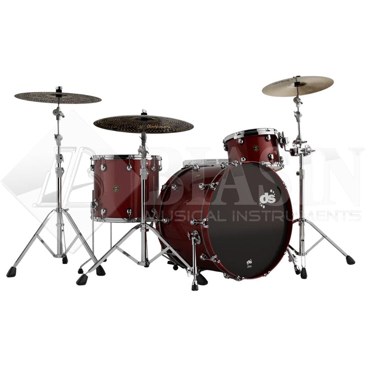 DS DRUM Fury Rock Kit Maple Shell Pack 3 pezzi Red Sparkle Lacquer 24/13/16