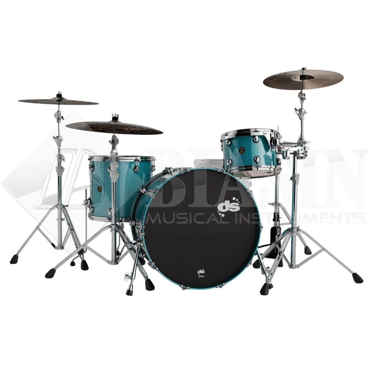 DS DRUM Fury Rock Kit Maple Shell Pack 3 pezzi Metallic Teal Lacquer 24/13/16