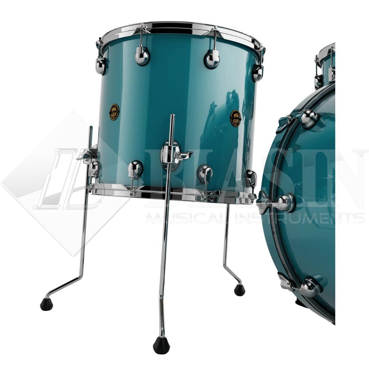 DS DRUM Fury Rock Kit Maple Shell Pack 3 pezzi Metallic Teal Lacquer 24/13/16