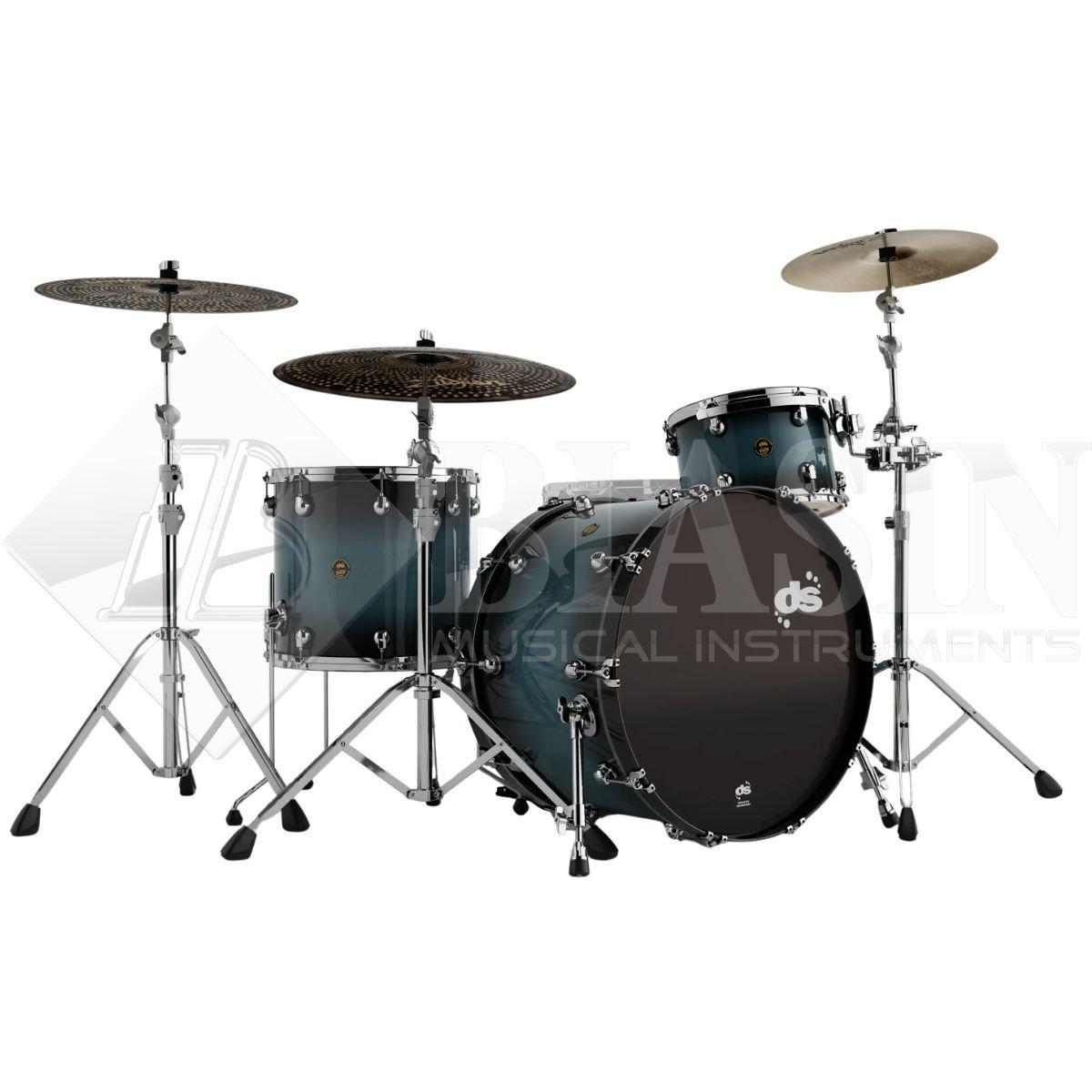 DS DRUM Fury Rock Kit Maple Shell Pack 3 pezzi Petrol Burst Lacquer 24/13/16