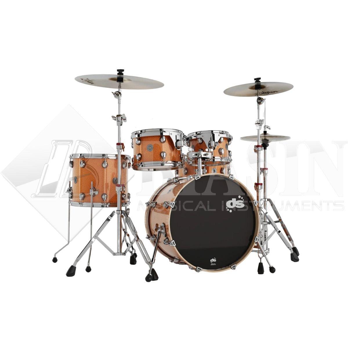 DS DRUM GrooveMaster Club Kit Birch 5 pezzi Orange Galaxy Wrap 20/10/12/16/14SD + Hardware 300 Series