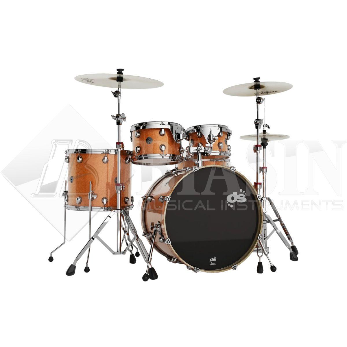 DS DRUM GrooveMaster Studio Kit Birch Shell Pack 5 pezzi Orange Galaxy Wrap 22/10/12/16/14SD<br />