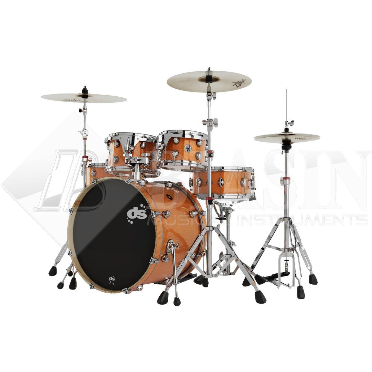 DS DRUM GrooveMaster Studio Kit Birch Shell Pack 5 pezzi Orange Galaxy Wrap 22/10/12/16/14SD<br />
