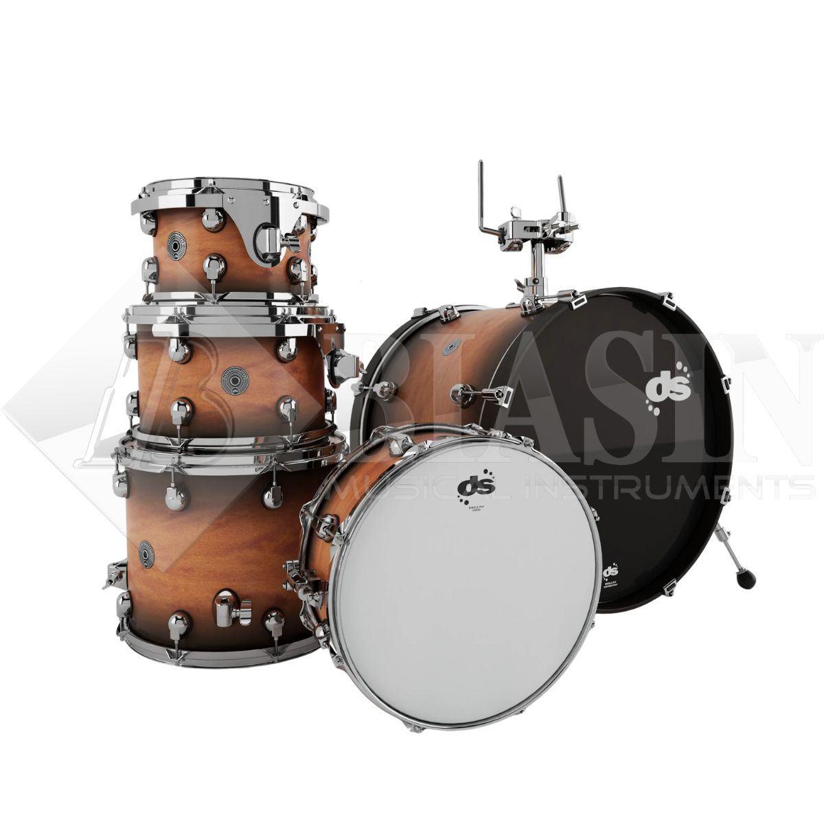 DS DRUM GrooveMaster Club Kit Birch Shell Pack 5 pezzi Amber Burst 20/10/12/14/14SD