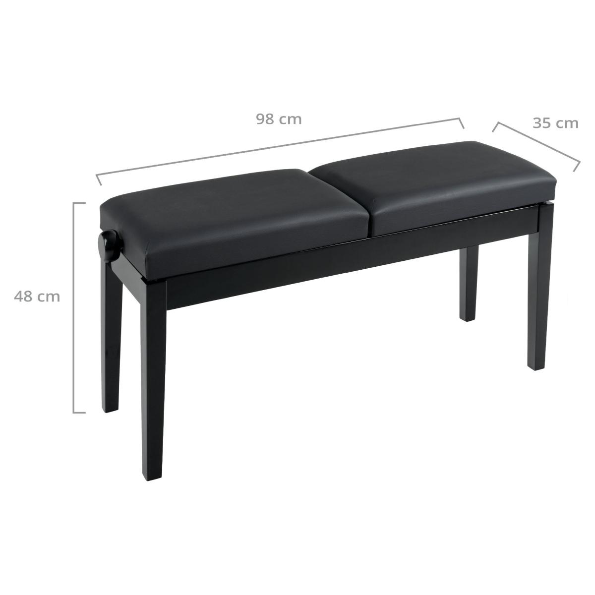 Classic cantabile panchetta doppia nero lucido  per pianoforte