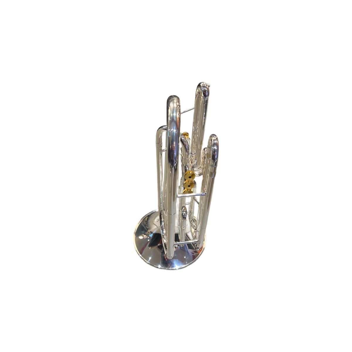 BBRASS 90S TROMBONE MARCHING IN Bb  SILVER PLATED