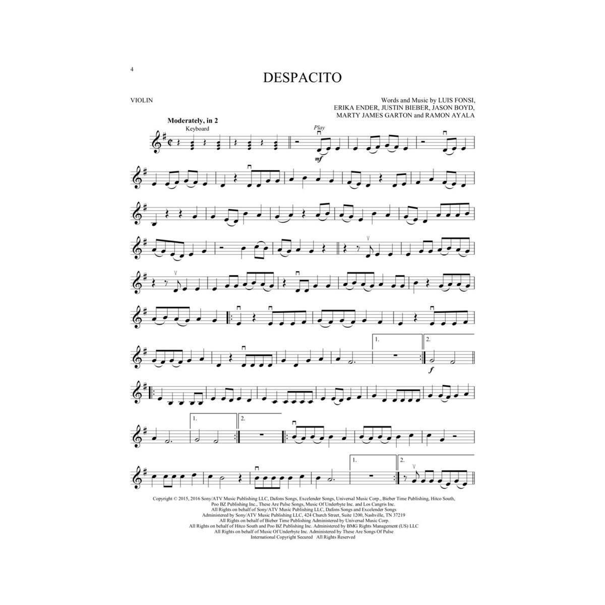 12 top hits per violino