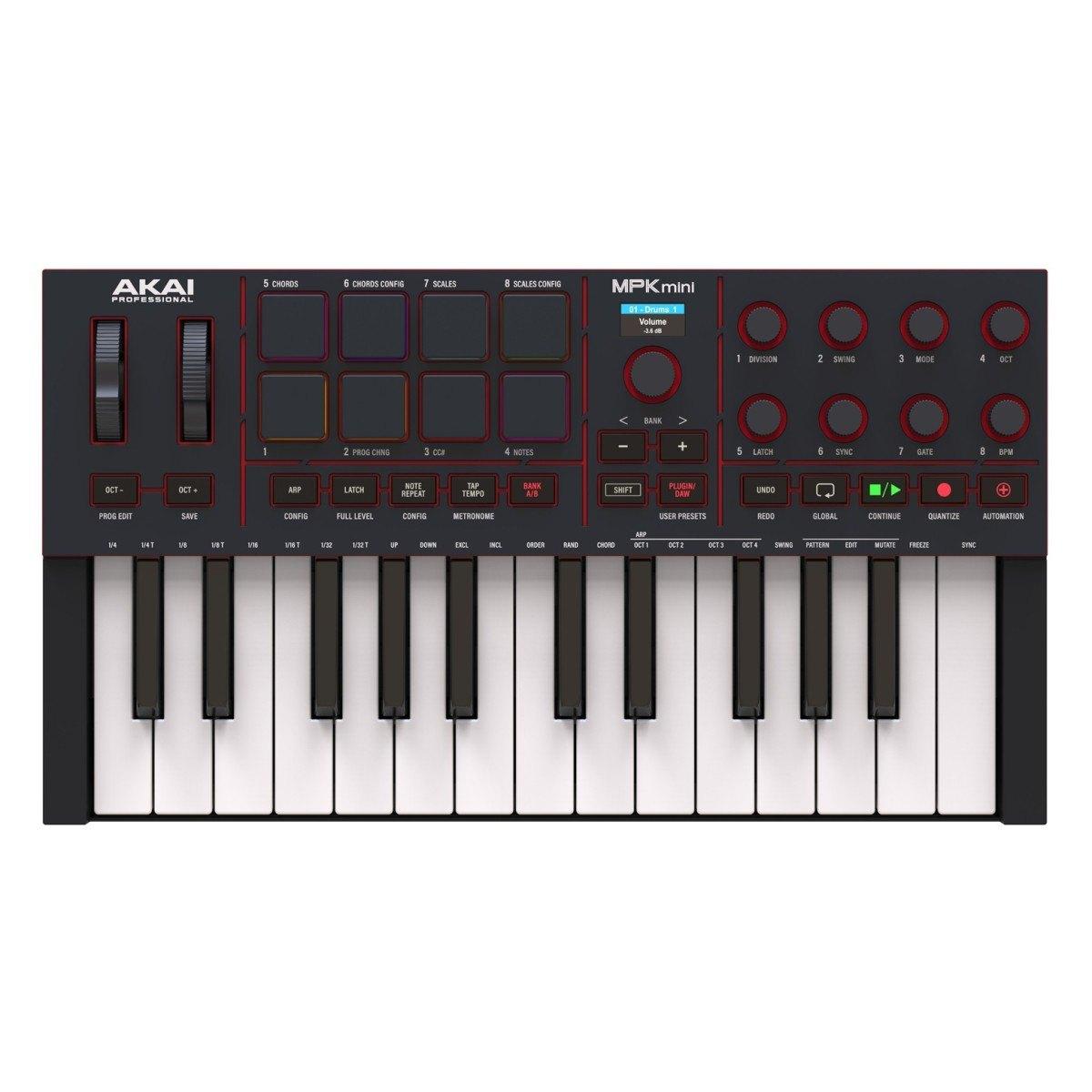 AKAI PROFESSIONAL MPK Mini IV Black Tastiera MIDI USB 25 Tasti con Pad MPC, Arpeggiatore e Software Incluso